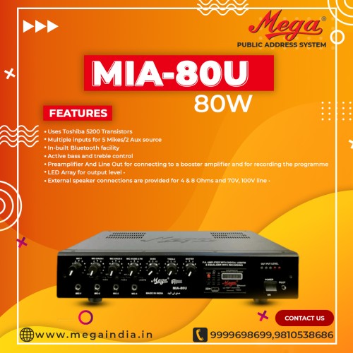 MIA 80U P.A Medium Power Mixer Amplifier